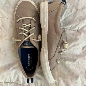 Sperry Crest Vibe Grey 6 Canvas Slip-On Sneakers Women’s Size 9 EUC